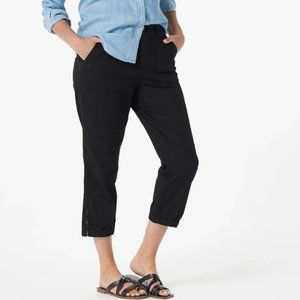 Lisa Rinna Collection Women's Pants Sz 00 Regular Cropped Twill Black A377969